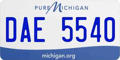 MI license plate DAE5540