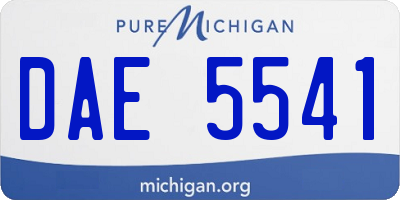 MI license plate DAE5541