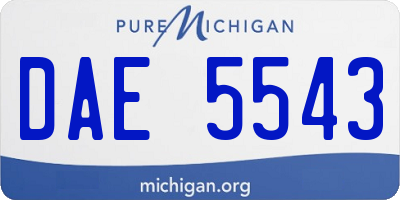 MI license plate DAE5543