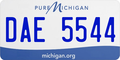 MI license plate DAE5544