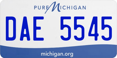 MI license plate DAE5545