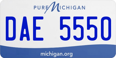 MI license plate DAE5550