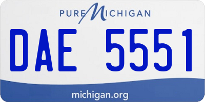 MI license plate DAE5551