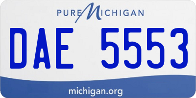 MI license plate DAE5553