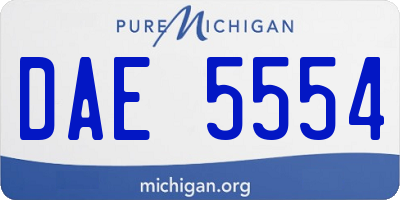 MI license plate DAE5554