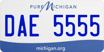 MI license plate DAE5555