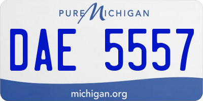 MI license plate DAE5557