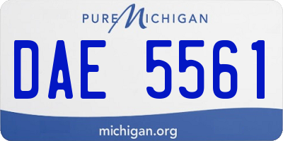 MI license plate DAE5561