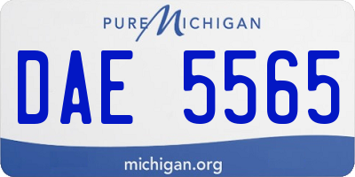 MI license plate DAE5565