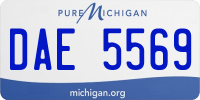 MI license plate DAE5569