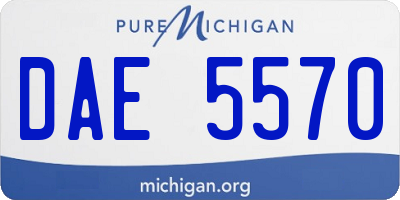 MI license plate DAE5570