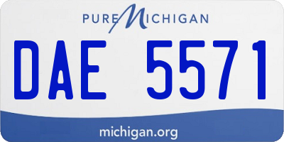 MI license plate DAE5571