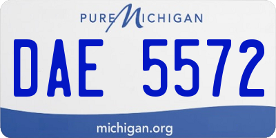 MI license plate DAE5572