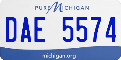 MI license plate DAE5574