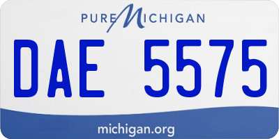 MI license plate DAE5575