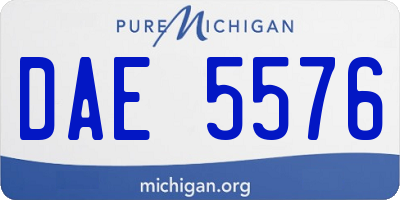 MI license plate DAE5576