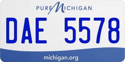 MI license plate DAE5578