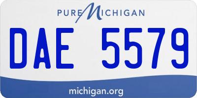 MI license plate DAE5579
