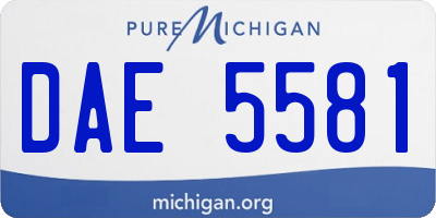MI license plate DAE5581