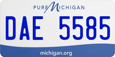 MI license plate DAE5585