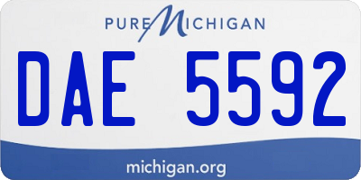 MI license plate DAE5592