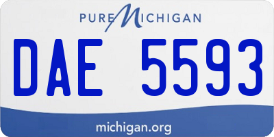 MI license plate DAE5593