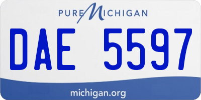 MI license plate DAE5597