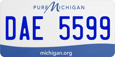 MI license plate DAE5599