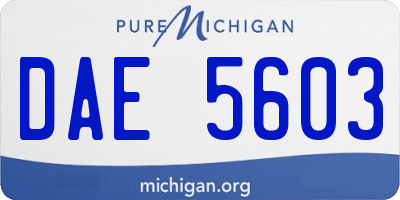 MI license plate DAE5603
