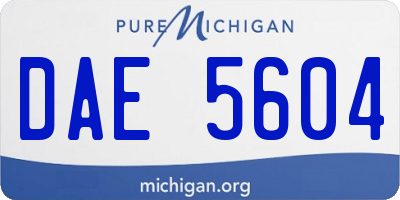 MI license plate DAE5604