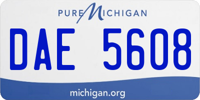 MI license plate DAE5608