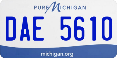 MI license plate DAE5610