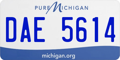 MI license plate DAE5614