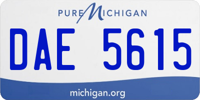 MI license plate DAE5615