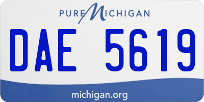 MI license plate DAE5619