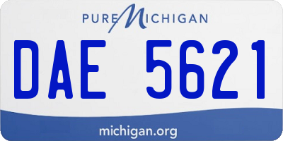 MI license plate DAE5621