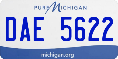 MI license plate DAE5622