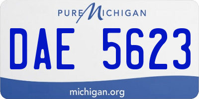 MI license plate DAE5623