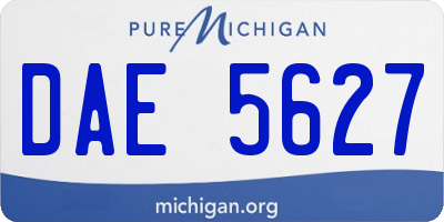 MI license plate DAE5627