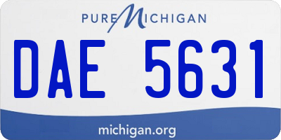 MI license plate DAE5631