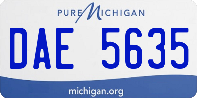 MI license plate DAE5635