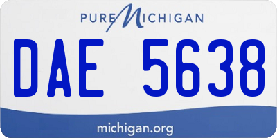 MI license plate DAE5638