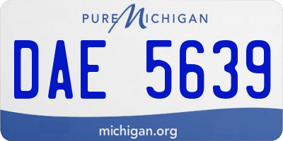 MI license plate DAE5639