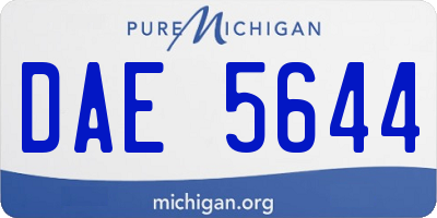 MI license plate DAE5644