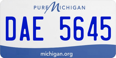 MI license plate DAE5645
