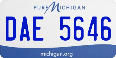 MI license plate DAE5646