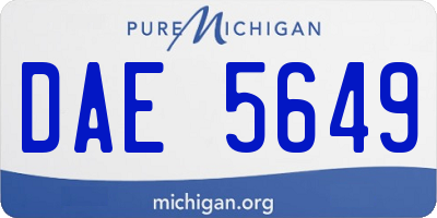 MI license plate DAE5649