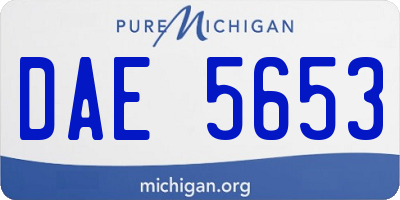 MI license plate DAE5653