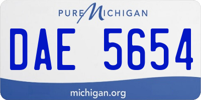 MI license plate DAE5654