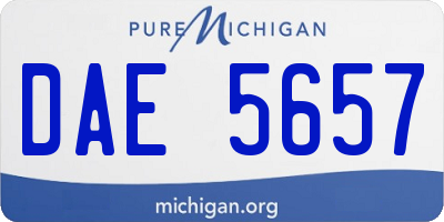 MI license plate DAE5657